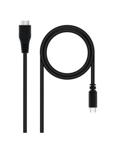 Cable USB 3.0 Tipo-C Nanocable 10.01.1201-BK/ USB Tipo-C Macho - MicroUSB Macho/ 1m/ Negro