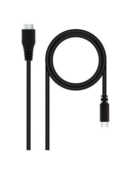 Cable USB 3.0 Tipo-C Nanocable 10.01.1201-BK/ USB Tipo-C Macho - MicroUSB Macho/ 1m/ Negro
