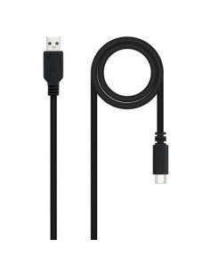 Cable USB 2.0 Nanocable 10.01.2101-L150/ USB Tipo-C Macho - USB Macho/ 1.5m/ Negro