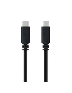 Cable USB 2.0 Tipo-C Nanocable 10.01.2301-L150/ USB Tipo-C Macho - USB Tipo-C Macho/ 480Mbps/ 1.5m/ Negro