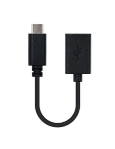 Cable USB 2.0 Tipo-C Nanocable 10.01.2400/ USB Tipo-C Macho - USB Hembra/ 15cm/ Negro