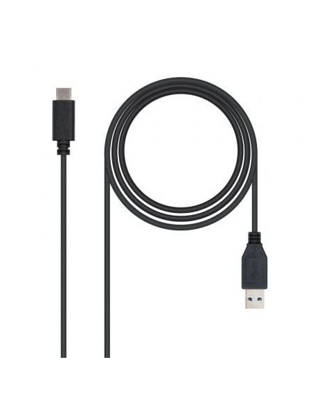 Cable USB 3.1 Nanocable 10.01.4001/ USB Tipo-C Macho - USB Macho/ 1m/ Negro