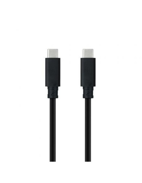 Cable USB 3.1 Tipo-C Nanocable 10.01.4100/ USB Tipo-C Macho - USB Tipo-C Macho/ Hasta 100W/ 50cm/ Negro