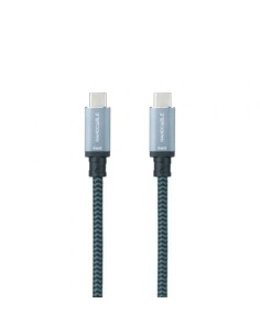Cable USB 3.1 Tipo-C Nanocable 10.01.4101-COMB/ USB Tipo-C Macho - USB Tipo-C Macho/ Hasta 100W/ 20Gbps/ 1m/ Gris y Negro