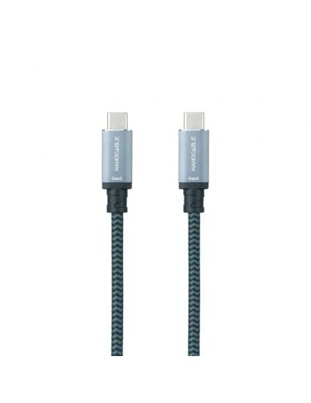 Cable USB 3.1 Tipo-C Nanocable 10.01.4101-L150-COMB/ USB Tipo-C Macho - USB Tipo-C Macho/ Hasta 100W/ 20Gbps/ 1.5m/ Gris y Negro