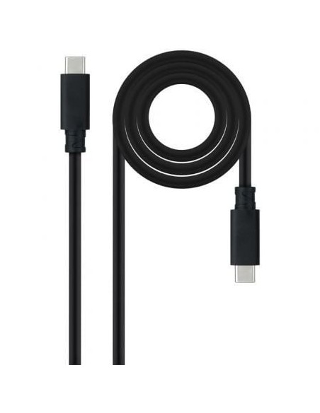 Cable USB 3.2 Tipo-C Nanocable 10.01.4103/ USB Tipo-C Macho - USB Tipo-C Macho/ Hasta 100W/ 20Gbps/ 3m/ Negro