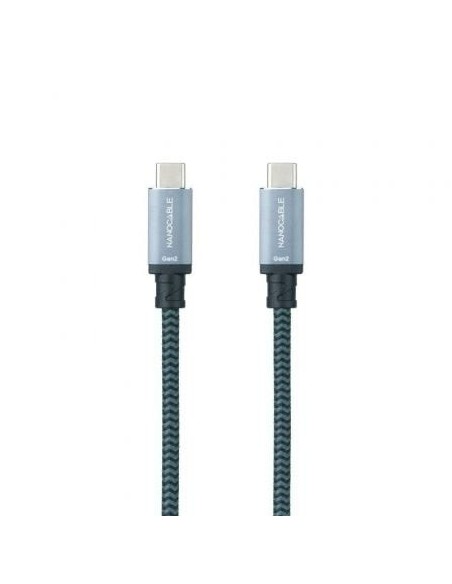 Cable USB 3.2 Tipo-C Nanocable 10.01.4103-COMB/ USB Tipo-C Macho - USB Tipo-C Macho/ Hasta 100W/ 20Gbps/ 3m/ Gris y Negro