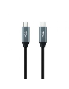 Cable USB 3.2 Tipo-C Nanocable 10.01.4301-L150/ USB Tipo-C Macho - USB Tipo-C Macho/ Hasta 100W/ 1.5m/ Gris y Negro