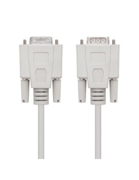 Cable Serie NULL Modem Nanocable 10.14.0502/ DB9 Macho - DB9 Hembra/ 1.8m/ Beige