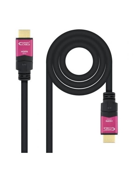 Cable HDMI 2.0 4K Nanocable 10.15.3715/ HDMI Macho - HDMI Macho/ 15m/ Negro