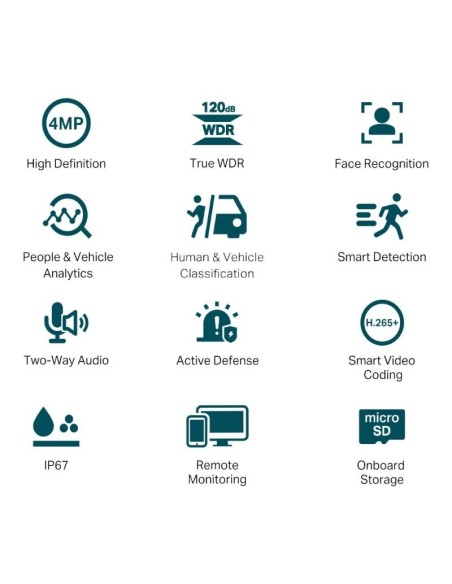 VIGI Cámara IP Bullet C340S 4MP Plástico Full-Colo