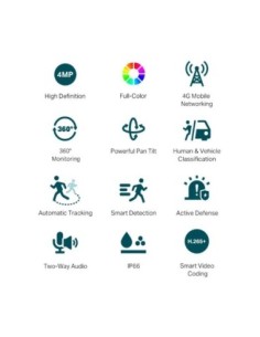 VIGI Cámara IP PT C540-4G 4MP Plástico Full-Color 2