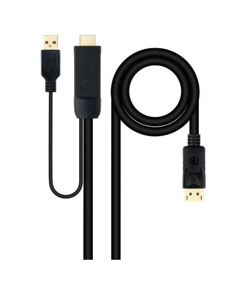 Cable Conversor Nanocable 10.15.4352/ HDMI Macho - DisplayPort Macho/ 1.8m/ Negro
