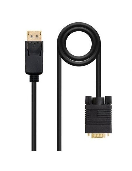 Cable Conversor Nanocable 10.15.4402/ DisplayPort Macho - VGA Macho/ 2m/ Negro