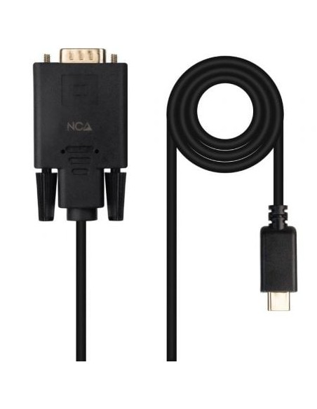 Cable Conversor Nanocable 10.15.5202/ USB Tipo-C Macho -VGA Macho/ 1.8m/ Negro