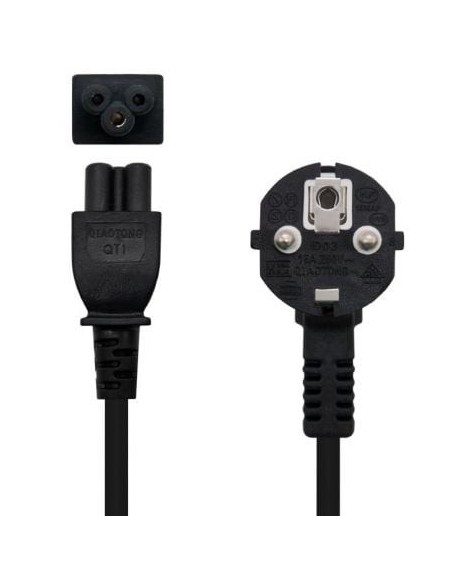 Cable Alimentación Trébol Nanocable 10.22.0302-L300/ Schuko Macho - C5 Hembra/ 3m/ Negro