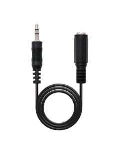 Cable Estéreo Nanocable 10.24.0203/ Jack 3.5 Macho - Jack 3.5 Hembra/ 3m/ Negro