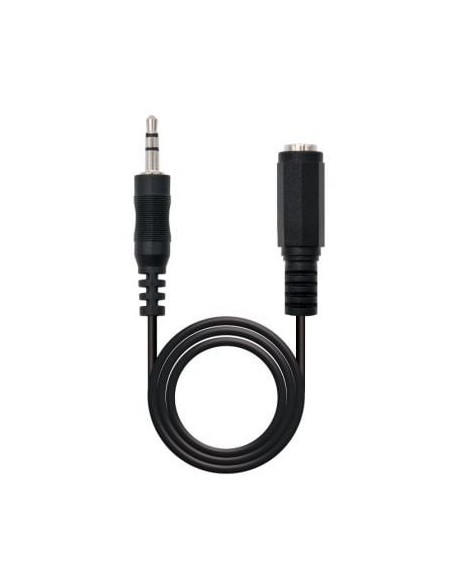 Cable Estéreo Nanocable 10.24.0205/ Jack 3.5 Macho - Jack 3.5 Hembra/ 5m/ Negro