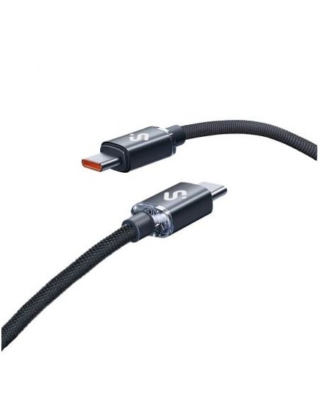 Cable USB 2.0 Tipo-C Subblim Optimus/ USB Tipo-C Macho - USB Tipo-C Macho/ Hasta 60W/ 480Mbps/ 1m/ Negro