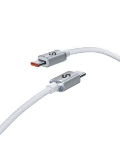 Cable USB 2.0 Tipo-C Subblim Optimus/ USB Tipo-C Macho - USB Tipo-C Macho/ Hasta 60W/ 480Mbps/ 2m/ Blanco