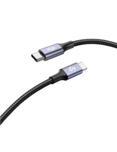 Cable USB 2.0 Tipo-C Subblim Plus/ USB Tipo-C Macho - USB Tipo-C Macho/ Hasta 100W/ 480Mbps/ 2m/ Negro