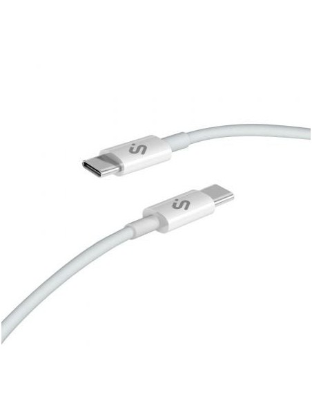Cable USB 2.0 Tipo-C Subblim Cable Plus/ USB Tipo-C Macho - USB Tipo-C Macho/ Hasta 100W/ 480Mbps/ 2m/ Blanco