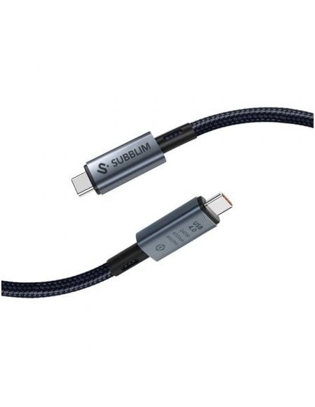 Cable USB 4.0 Tipo-C Subblim Cable High/ USB Tipo-C Macho - USB Tipo-C Macho/ Hasta 240W/ 1.5m/ Negro