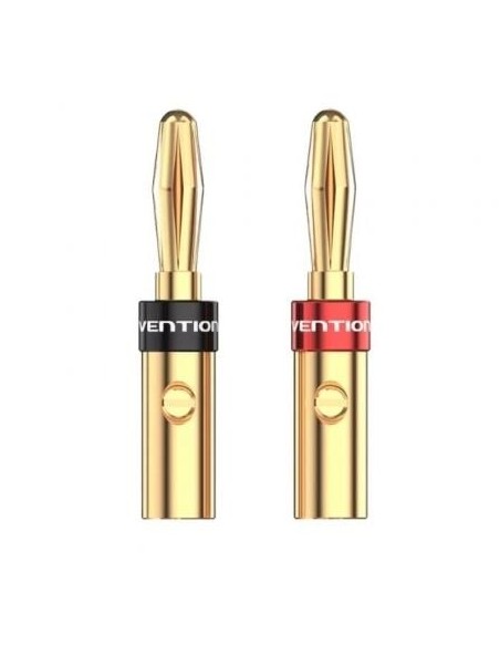 Adaptador/ Conector Banana Vention BFDJ0-2/ Cable de Audio Hembra - Banana Macho/ 2 uds/ Dorado