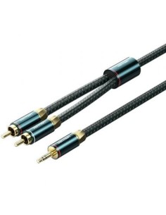 Cable Audio Vention BCSGF/ 2x RCA Macho - Jack 3.5 Macho/ 1m/ Verde y Negro