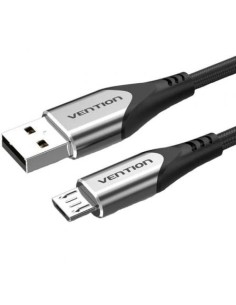 Cable USB 2.0 Vention COAHG/ USB Macho - MicroUSB Macho/ Hasta 60W/ 480Mbps/ 1.5m/ Gris