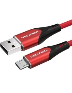 Cable USB 2.0 Vention COARG/ USB Macho - MicroUSB Macho/ Hasta 60W/ 480Mbps/ 1.5m/ Rojo