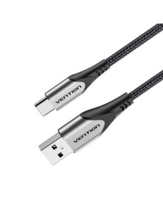 Cable USB 2.0 Tipo-C Vention CODHG/ USB Macho - USB Tipo-C Macho/ Hasta 60W/ 480Mbps/ 1.5m/ Gris