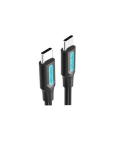 Cable USB 2.0 Tipo-C Vention COSBF/ USB Tipo-C Macho - USB Tipo-C Macho/ Hasta 60W/ 480Mbps/ 1m/ Negro