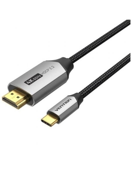 Cable Conversor HDMI 2.0 4K Vention CRBBH/ USB Tipo-C Macho - HDMI Macho/ 2m/ Negro