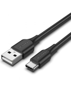 Cable USB 2.0 Tipo-C Vention CTHBC/ USB Tipo-C Macho - USB Macho/ Hasta 60W/ 480Mbps/ 25cm/ Negro