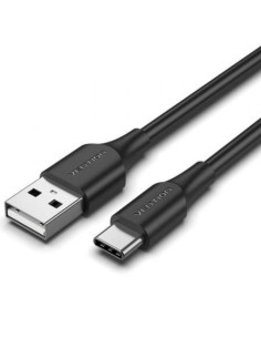 Cable USB 2.0 Tipo-C Vention CTHBD/ USB Tipo-C Macho - USB Macho/ Hasta 60W/ 480Mbps/ 50cm/ Negro