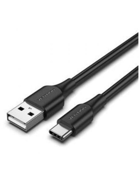 Cable USB 2.0 Tipo-C Vention CTHBH/ USB Tipo-C Macho - USB Macho/ Hasta 60W/ 480Mbps/ 2m/ Negro