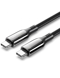 Cable USB 2.0 Tipo-C 5A 100W Vention CTKBH/ USB Tipo-C Macho - USB Tipo-C Macho/ Hasta 100W/ 480Mbps/ 2m/ Negro
