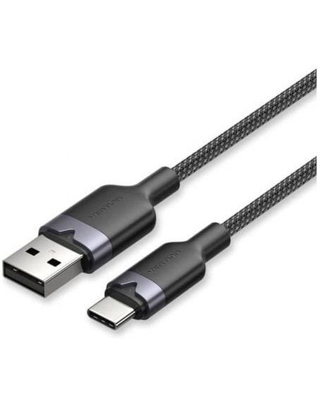 Cable USB 2.0 Tipo-C Vention CTNBH/ USB Tipo-C Macho - USB Macho/ Hasta 60W/ 480Mbps/ 2m/ Negro