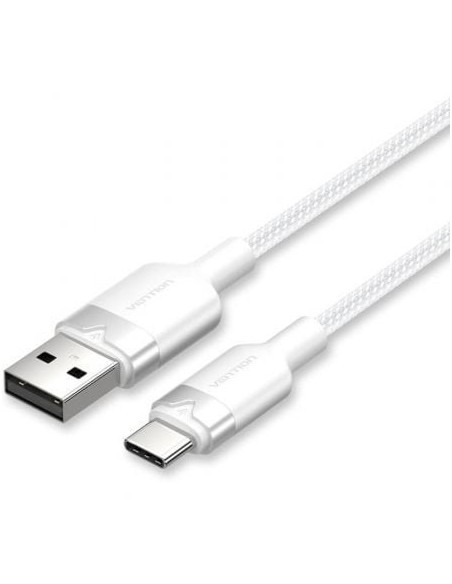 Cable USB 2.0 Tipo-C Vention CTNWH/ USB Tipo-C Macho - USB Macho/ Hasta 60W/ 480Mbps/ 2m/ Blanco
