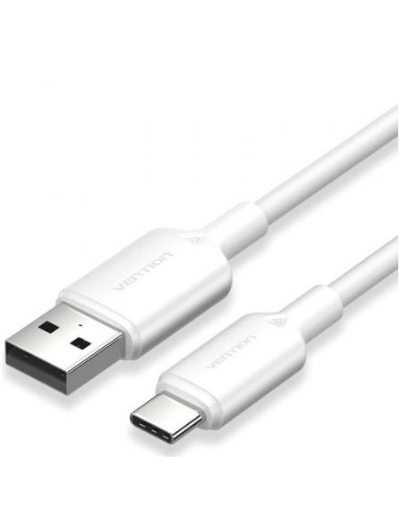 Cable USB 2.0 Tipo-C Vention CTQWF/ USB Tipo-C Macho - USB Macho/ Hasta 60W/ 480Mbps/ 1m/ Blanco