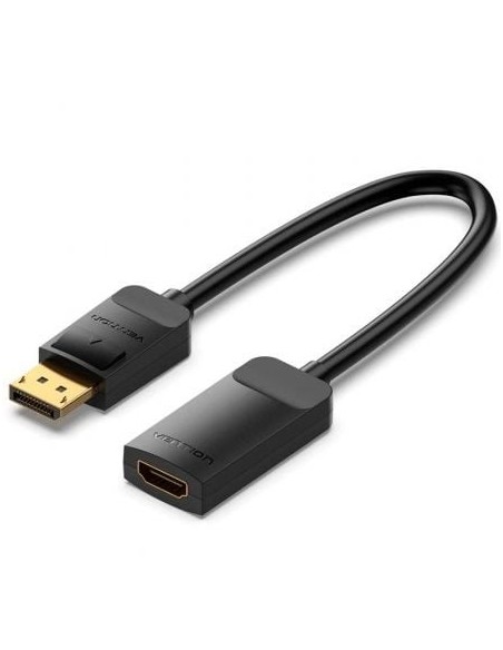 Cable Conversor Vention HBZBB/ DisplayPort Macho - HDMI 4K Hembra/ 15cm/ Negro