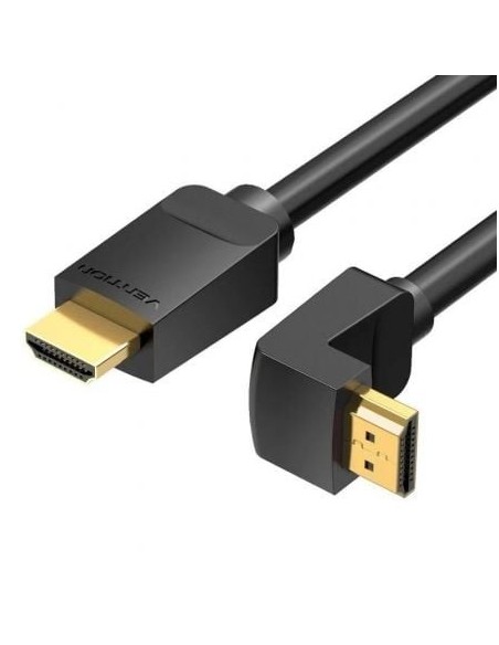 Cable HDMI 2.0 4K Acodado Vention AAQBF/ HDMI Macho - HDMI Macho/ 1m/ Negro