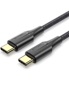 Cable USB 2.0 Tipo-C 3A Vention TAUBF/ USB Tipo-C Macho - USB Tipo-C Macho/ Hasta 60W/ 480Mbps/ 1m/ Negro