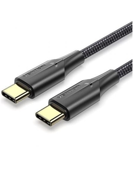 Cable USB 2.0 Tipo-C 3A Vention TAUBF/ USB Tipo-C Macho - USB Tipo-C Macho/ Hasta 60W/ 480Mbps/ 1m/ Negro