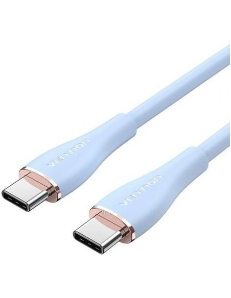 Cable USB 2.0 Tipo-C Vention TAWSG/ USB Tipo-C Macho - USB Tipo-C Macho/ Hasta 100W/ 480Mbps/ 1.5m/ Azul