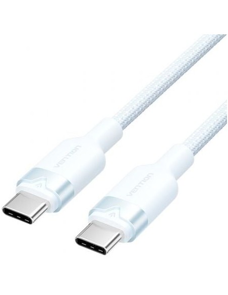 Cable USB 2.0 Tipo-C 3A Vention TRDSF/ USB Tipo-C Macho - USB Tipo-C Macho/ Hasta 60W/ 480Mbps/ 1m/ Azul