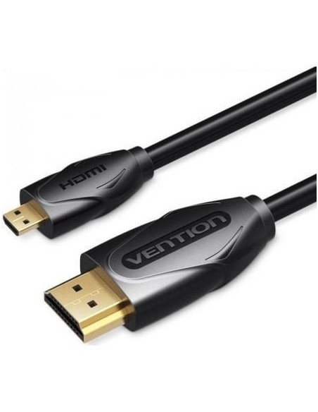Cable HDMI Vention VAA-D03-B100/ HDMI Macho - Micro HDMI Macho/ 1m/ Negro