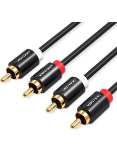 Cable Estéreo Vention VAB-R06-B200/ 2x RCA Macho - 2x RCA Macho/ 2m/ Negro