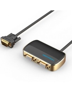 Divisor VGA con Alimentación Externa Vention DBABF/ VGA Macho/ 2x VGA Hembra/ 1m/ Negro